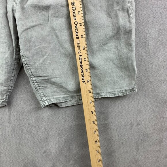 John Varvatos USA Mens Shorts 32 Light Gray 100% Linen 8" Inseam Flap Pockets - Picture 5 of 8